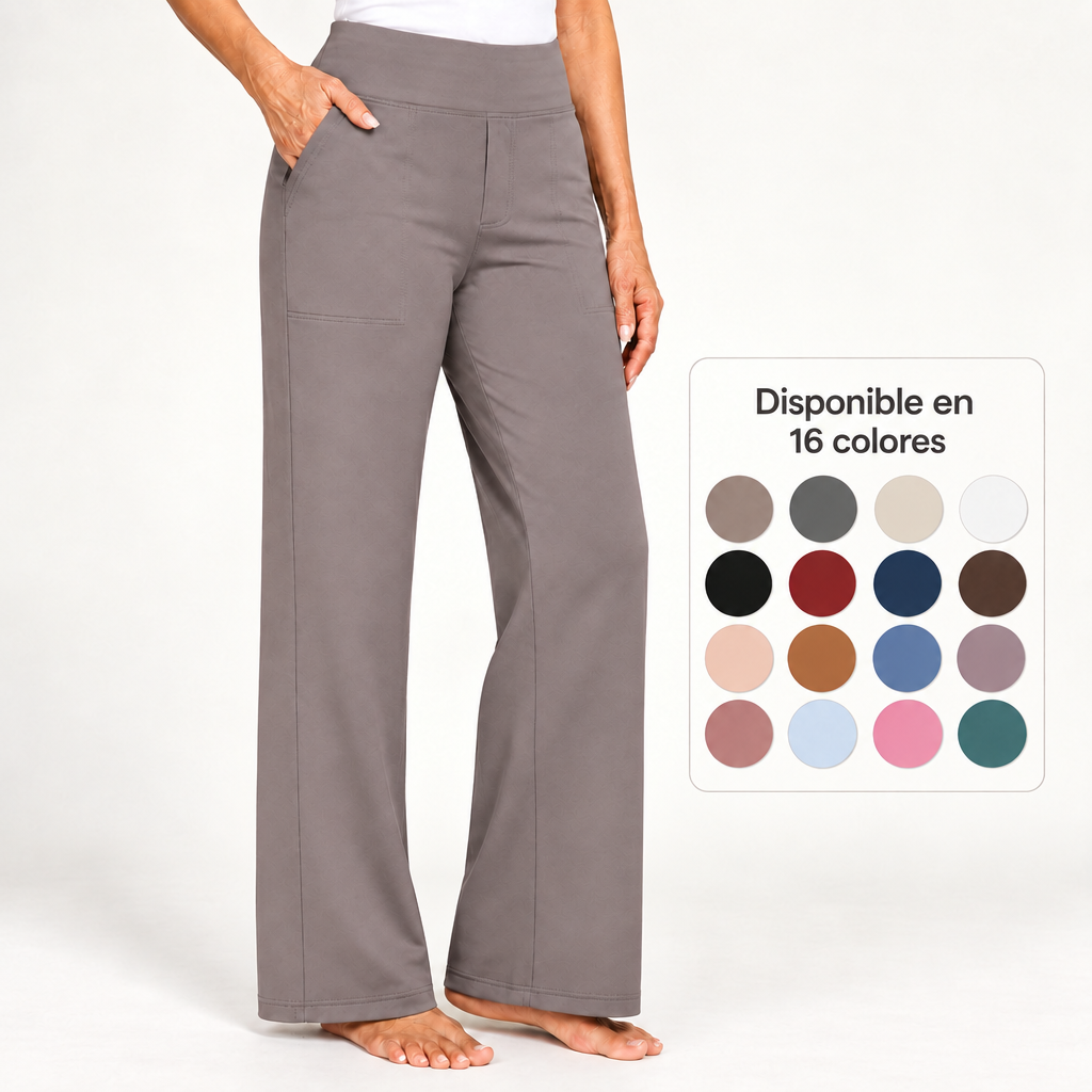 Encarni | Pantalón Elástico de Tiro Alto y Pierna Recta