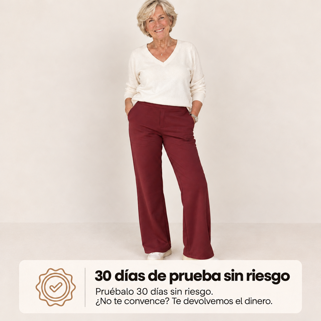 Encarni | Pantalón Elástico de Tiro Alto y Pierna Recta