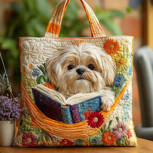 Melisent™ | Bolso Tote Acolchado Shih Tzu Lector