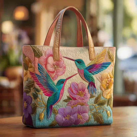 Ermintrude™ | Bolso Tote Acolchado Jardín de Colibríes