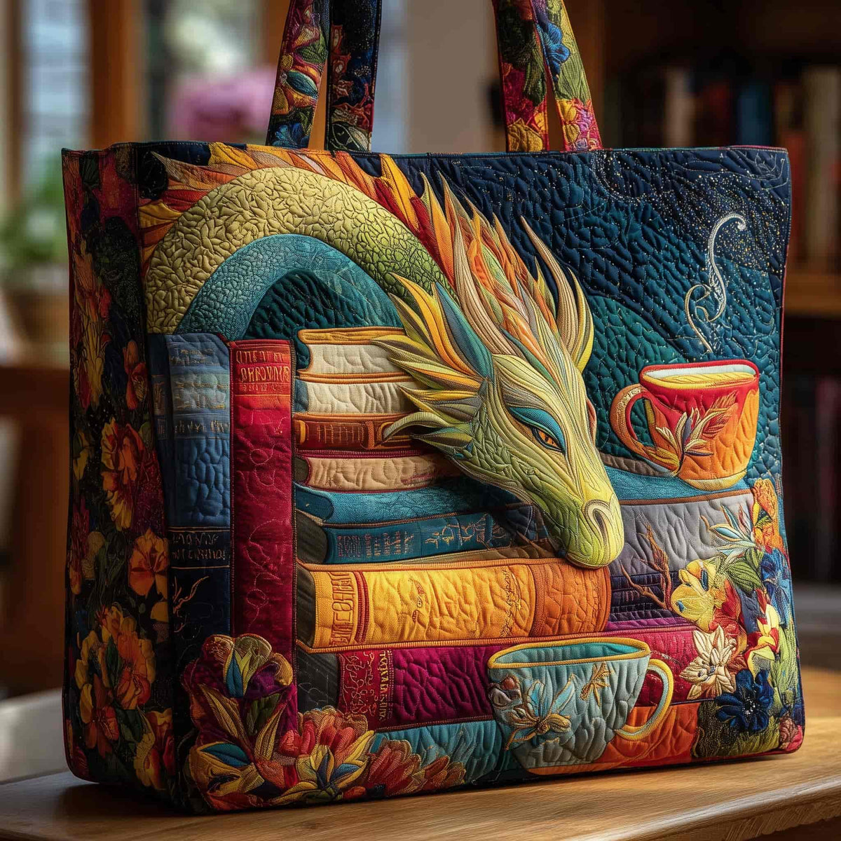 Sylvestra™ | Bolso Tote Acolchado Dragón Dormido