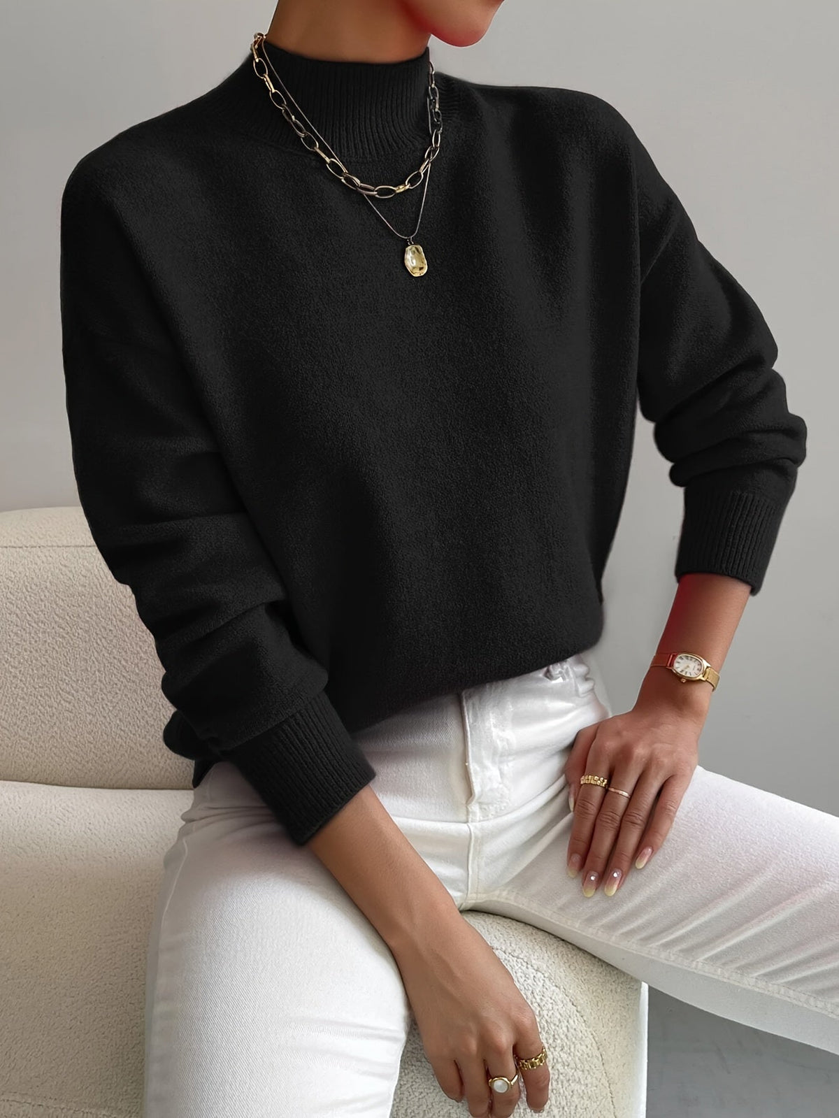 Cristina | Jersey de Cuello Alto Suave