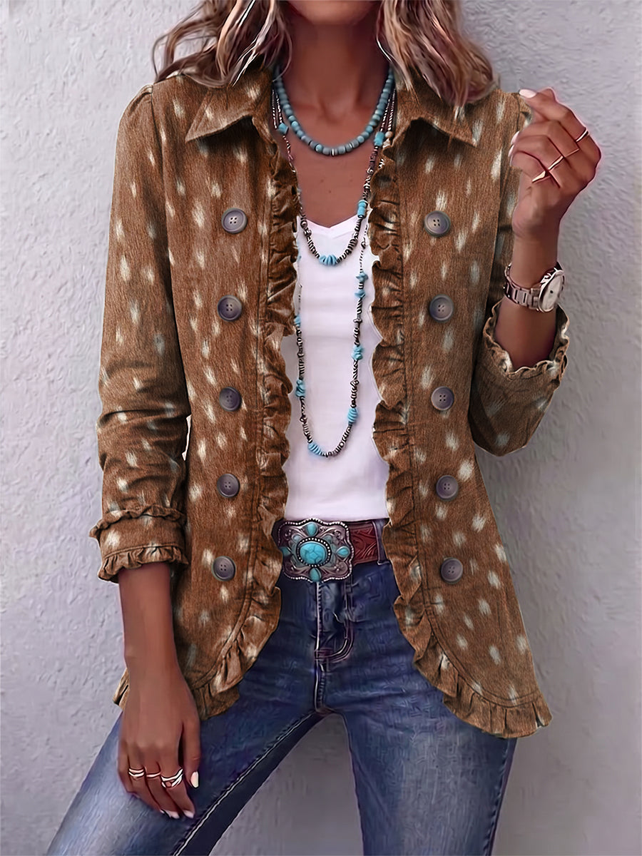 Felisa | Chaqueta Estampado Animal con Volantes