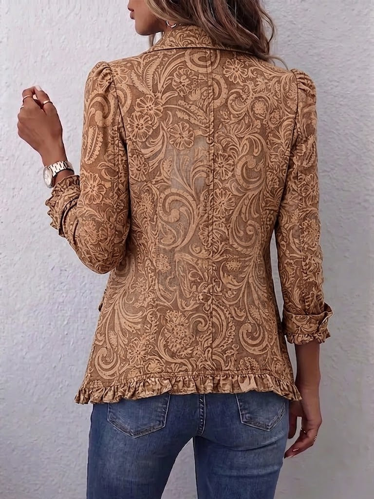 Candelaria | Chaqueta Floral Vintage con Volantes