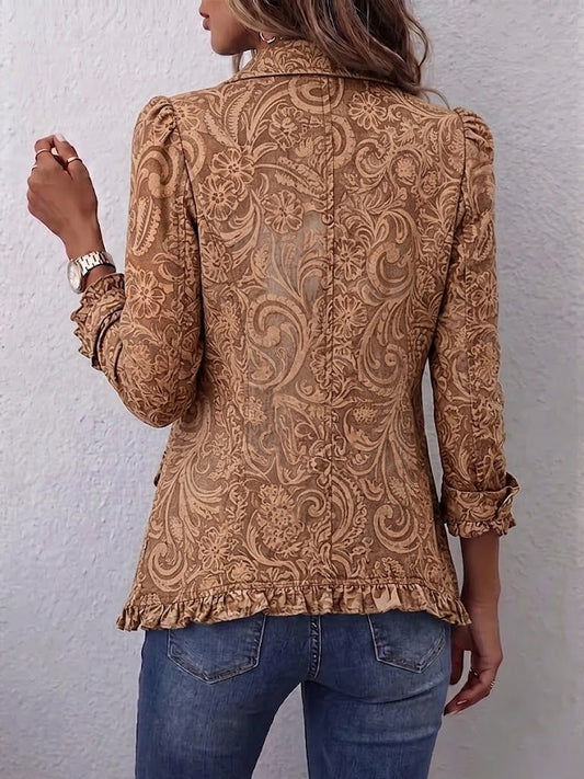 Candelaria | Chaqueta Floral Vintage con Volantes