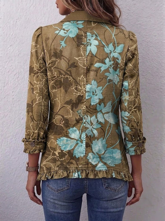 Gloria | Chaqueta Floral Degradado con Volantes