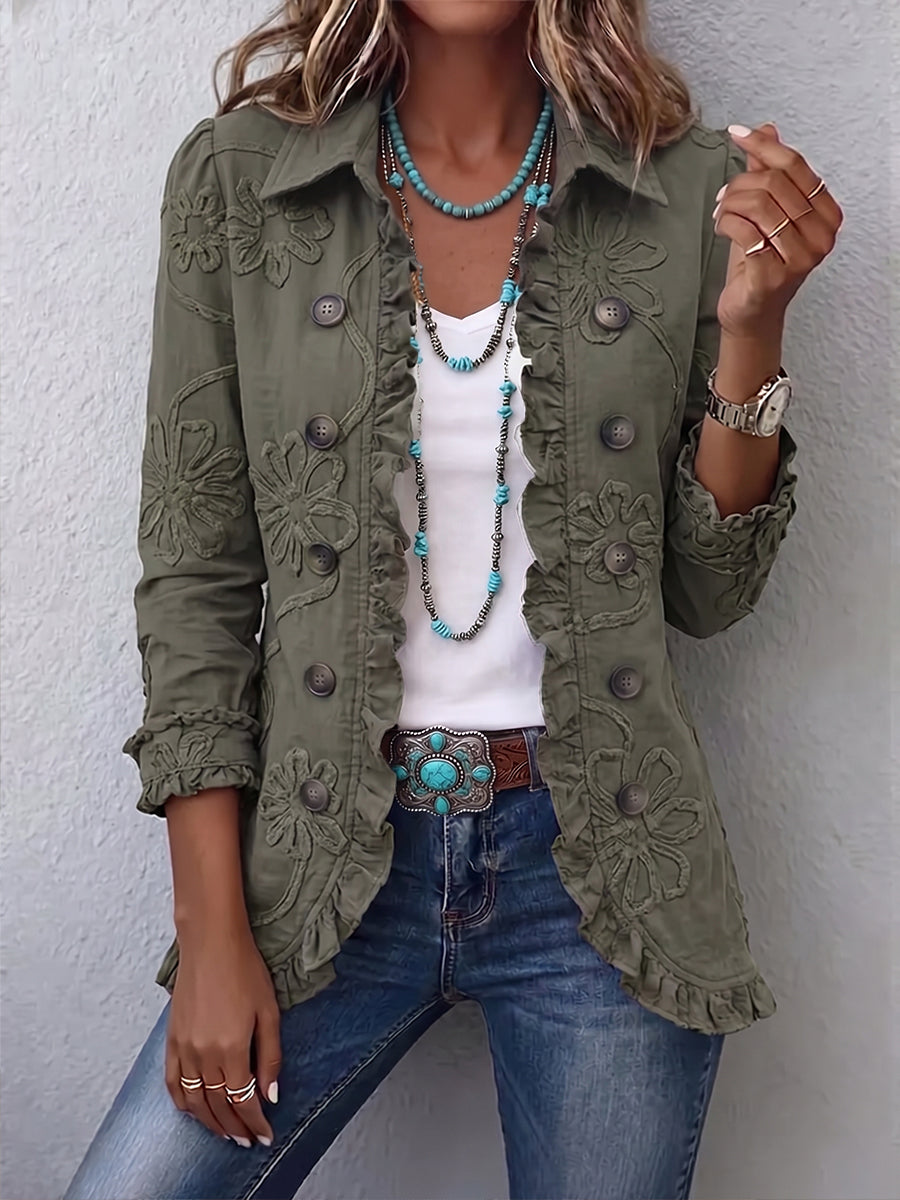 Amparo | Chaqueta Bordada con Volantes