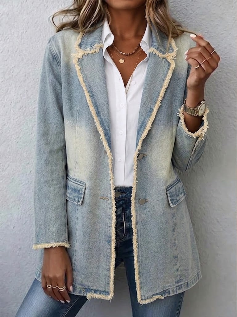 Beatriz | Blazer Vintage con Bordes Deshilachados