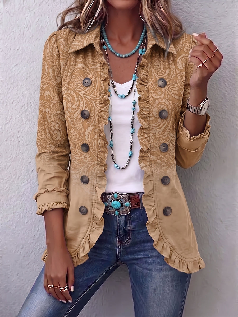 Begoña | Chaqueta Estampado Relieve con Volantes