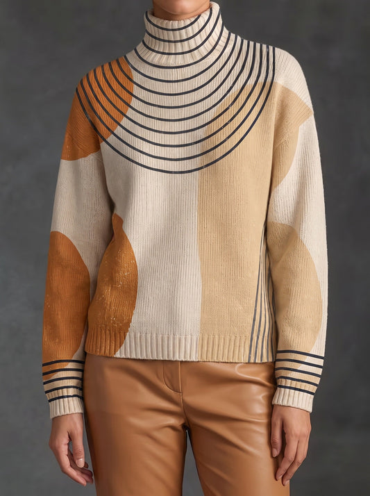 Paloma™ | Jersey de Cuello Alto con Arcos Color Block