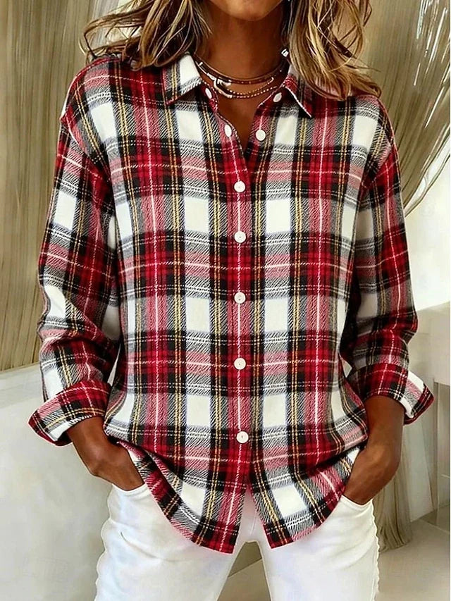 Dulce | Blusa Vintage de Cuadros con Botones